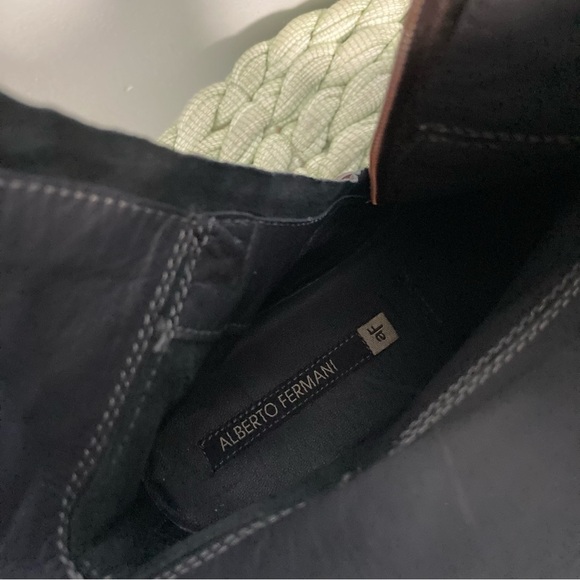 NWOB ALBERTO FERMANI Seppia Brown  Suede Mid Calf Moto Boots - Picture 9 of 11